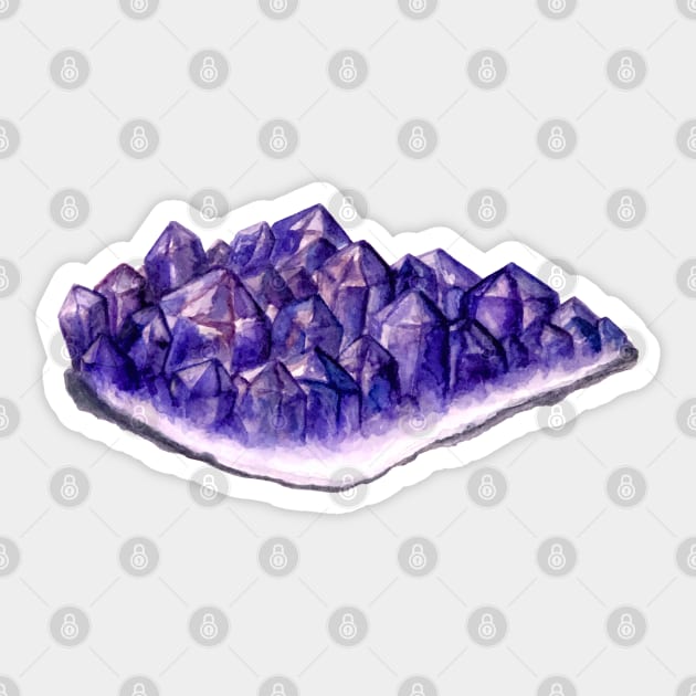 Watercolor Amethyst Cluster Sticker by Kraina